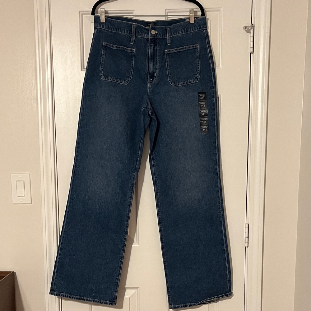 NWT J. Crew Full length wide leg jeans
